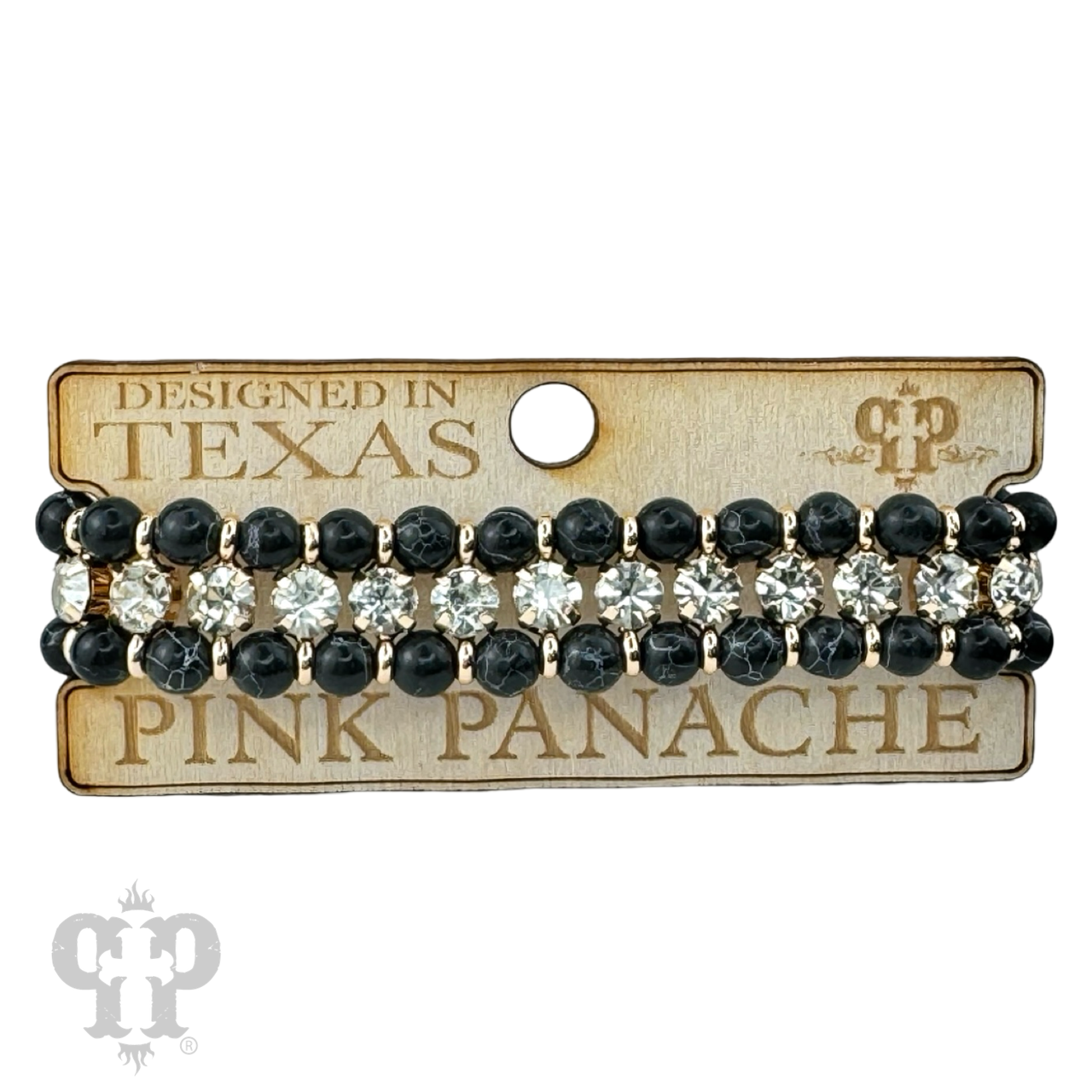 Bead and rhinestone adjustable bracelet