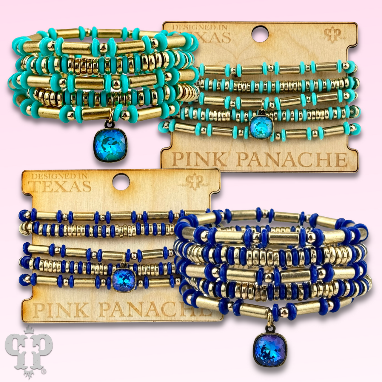 Disc and tube bead bracelet with Austrian crystal