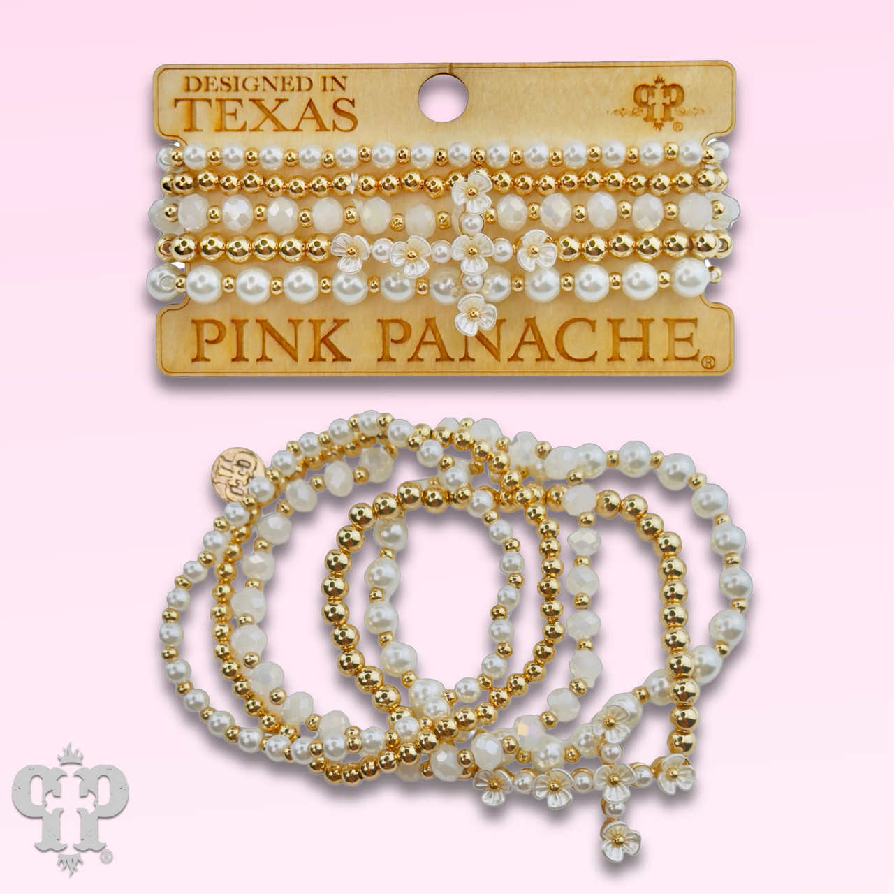 Flower cross charm bracelet