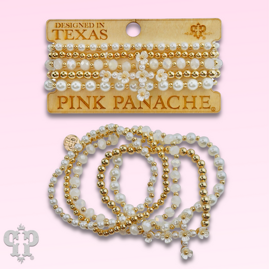 Flower cross charm bracelet