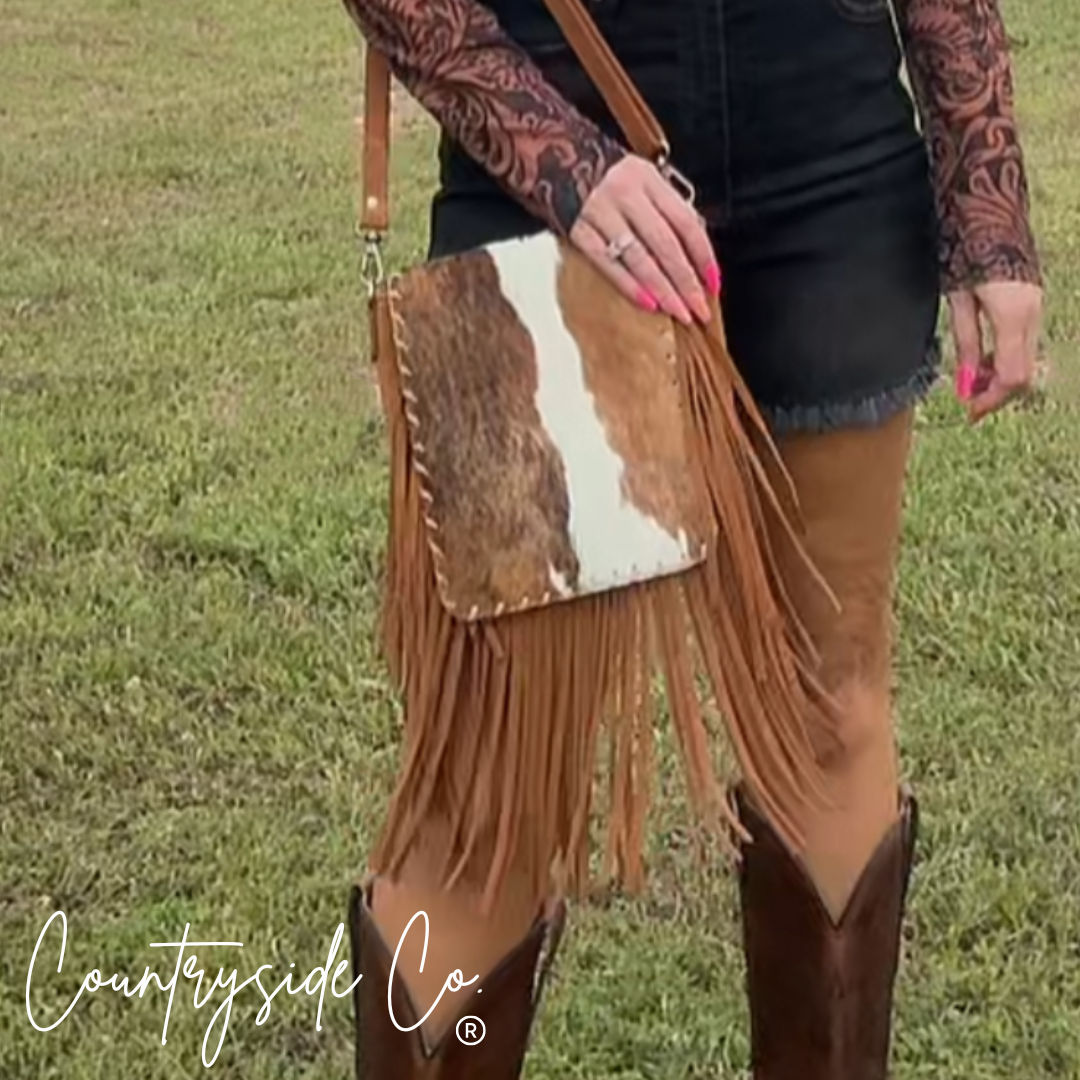 Bessie Cowhide Western Purse