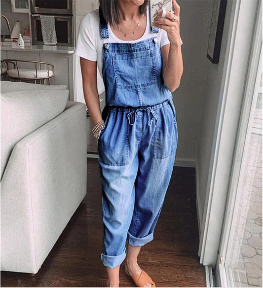 Cowgirl Drawstring Denim Overalls | Comfortable & Stylish for Every Cowgirl