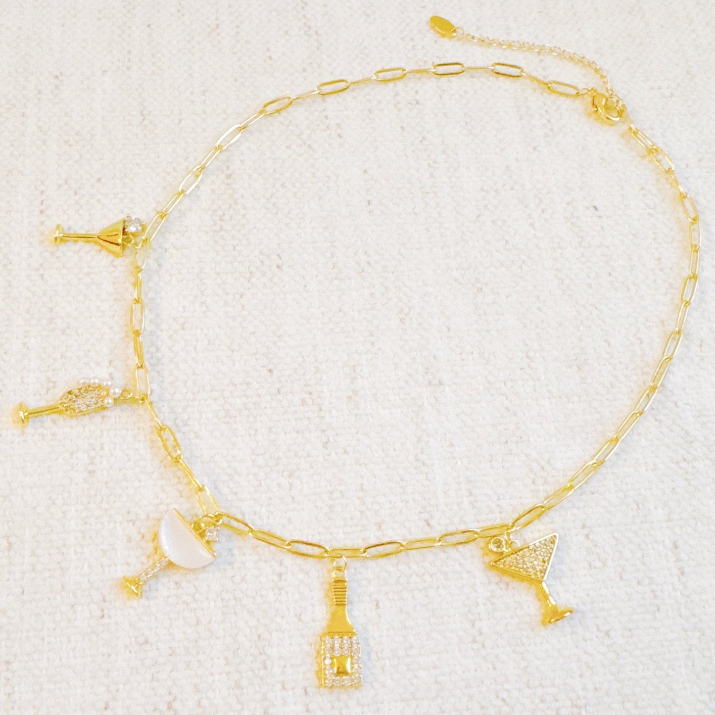 Cheers To Happiness Multi Charm Necklace