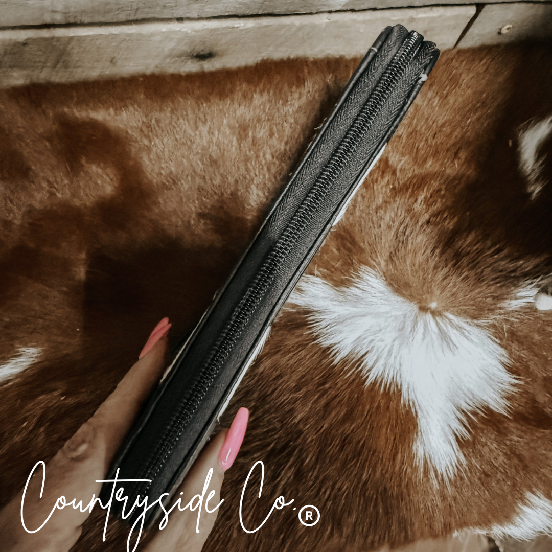 Stockyard Checkered Cowhide Wallet