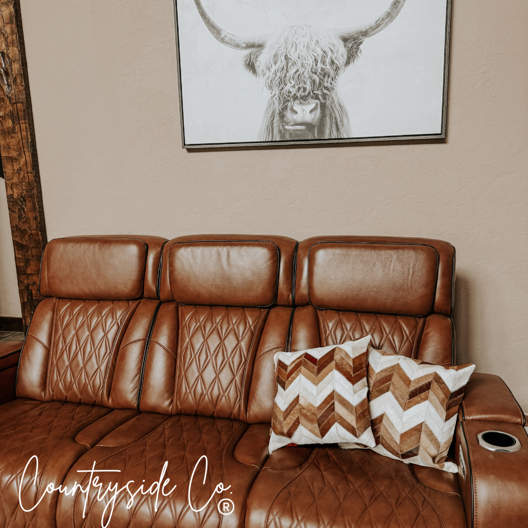 Chevron Cowhide Throw Pillow Cover