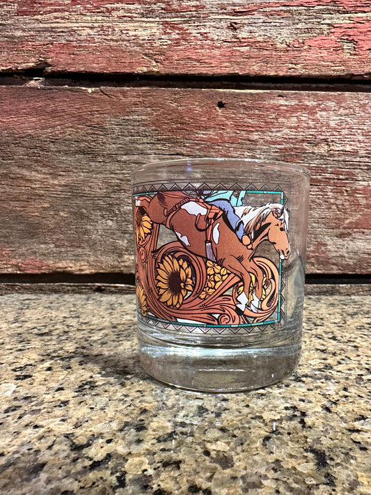 On the Rocks Glass Bareback Horse