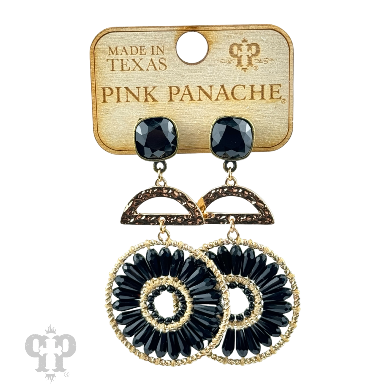 Modern circle earring, Austrian crystal