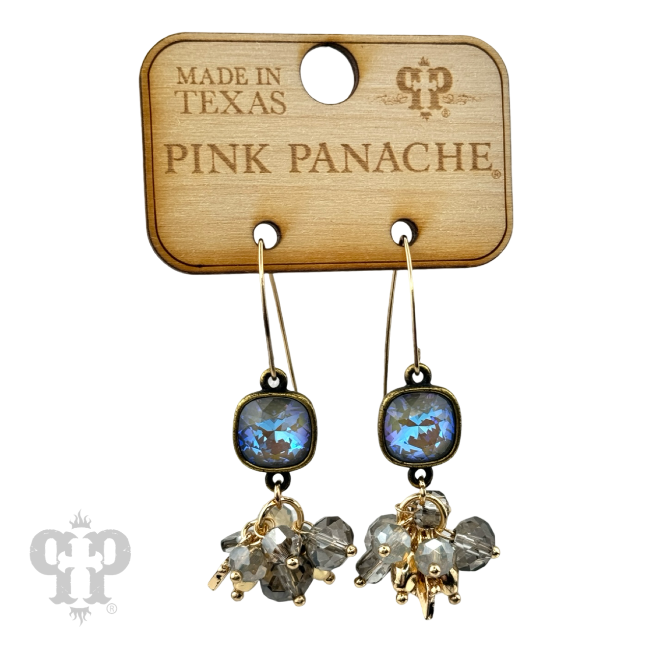 Bead cluster dangle earring with Austrian crystal
