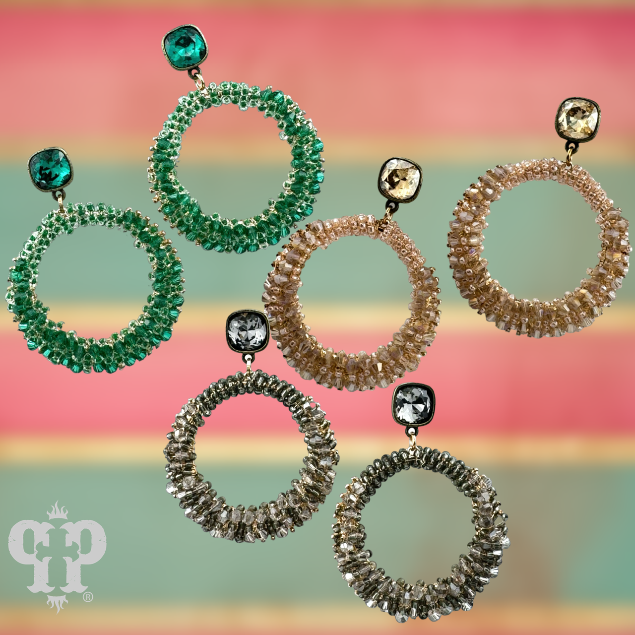 Bicone bead wrapped dangle earring with Austrian crystal