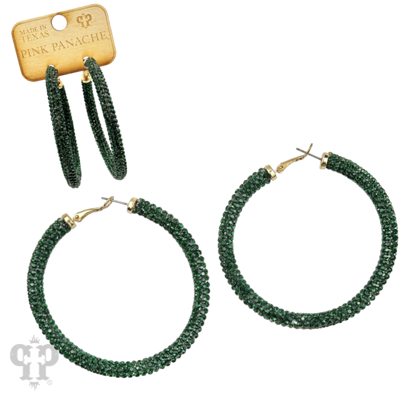 Large pave mesh hoop earring