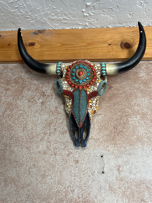 Multi colored steer head