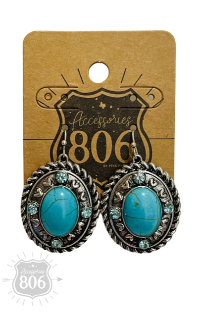 Rope edge oval earring