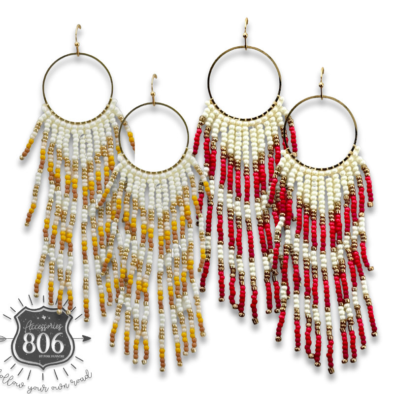 Bead fringe earring