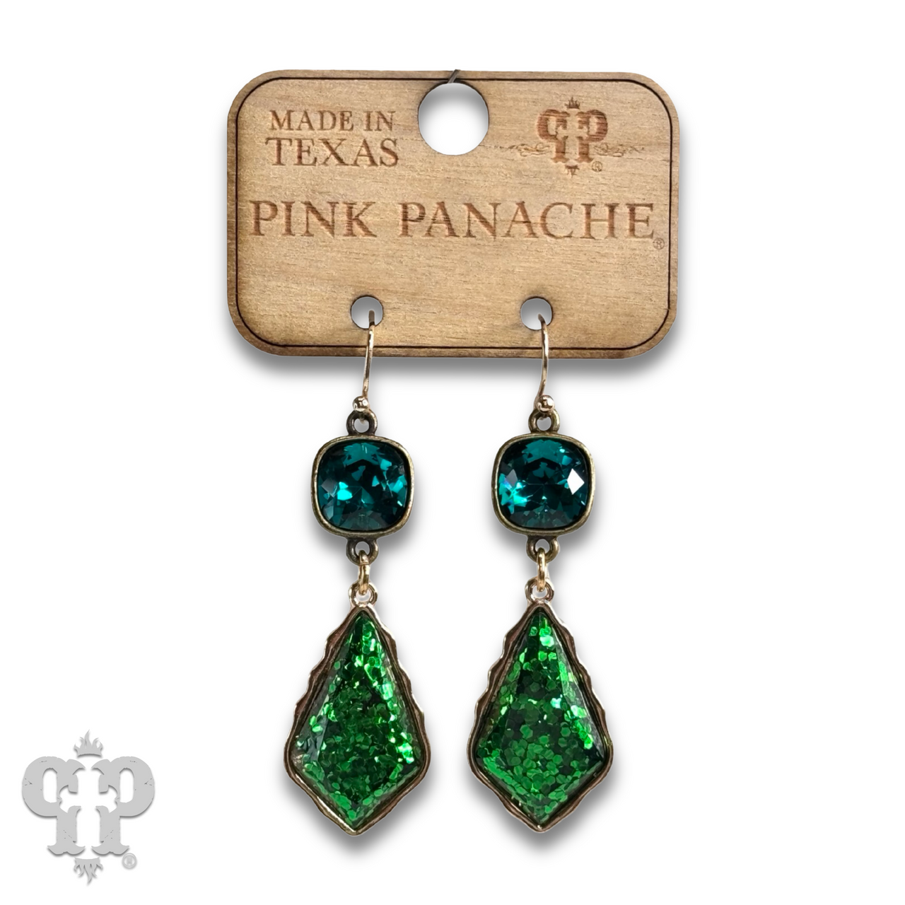 Glitter diamond teardrop earring with Austrian crystal