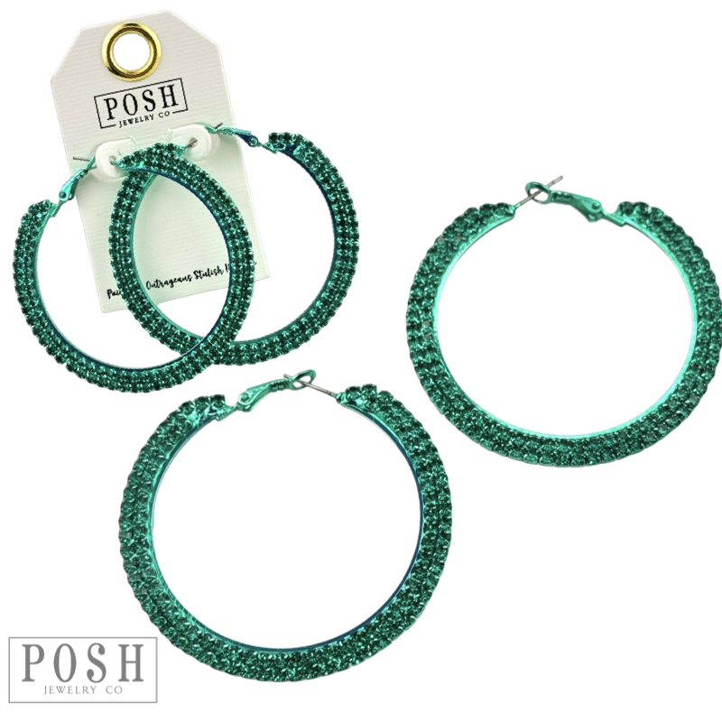 Tiny rhinestone hoop earring