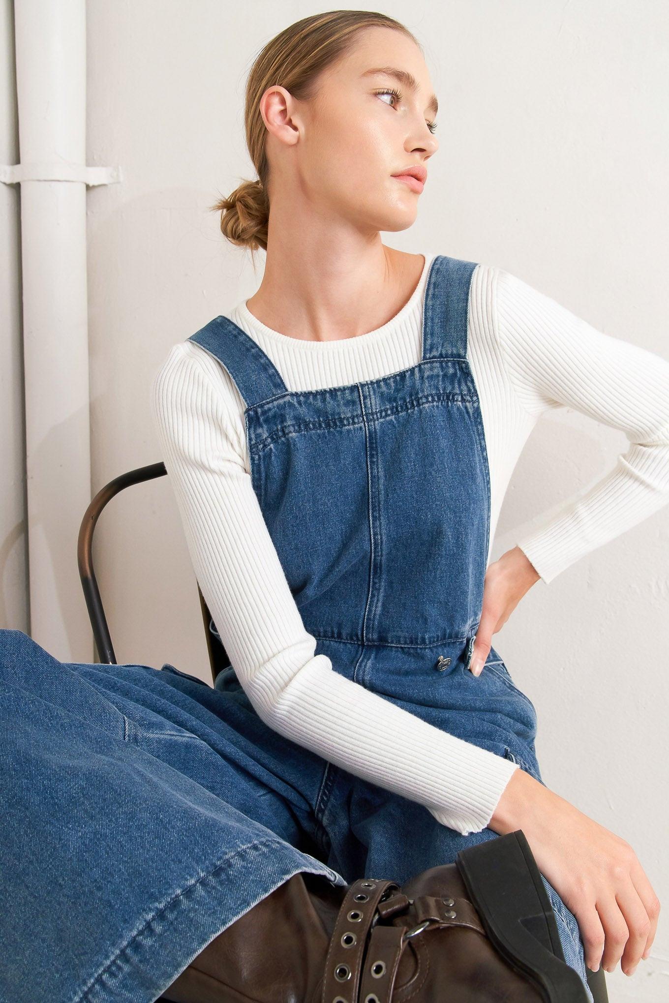 LET ME TALK DENIM CARGO JUMPSUIT
