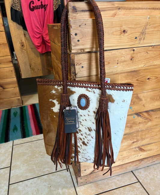 American Darling Cowhide Fringe Tote