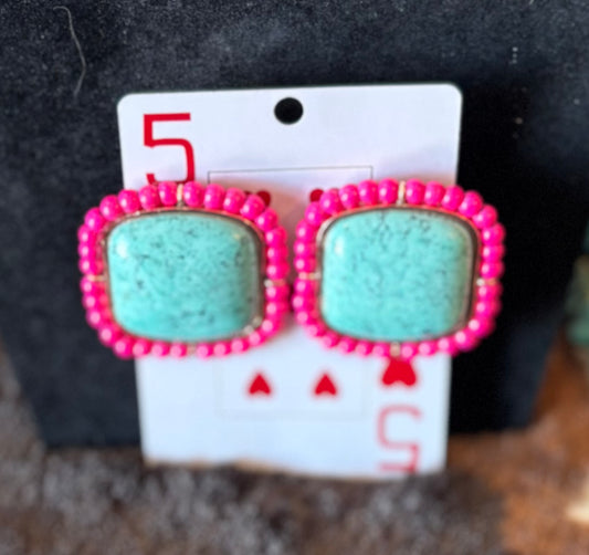 BIG pink and Turquoise