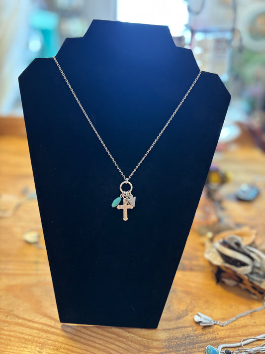 Silver cross charm