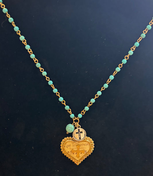 Turquoise gold heart