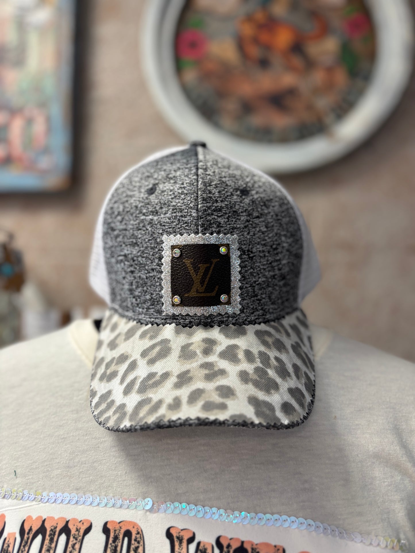 Upcycled gray leopard