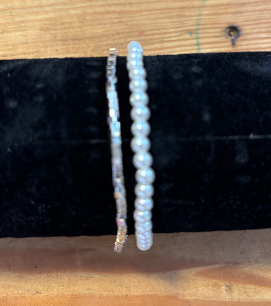 Pearl and silver set
