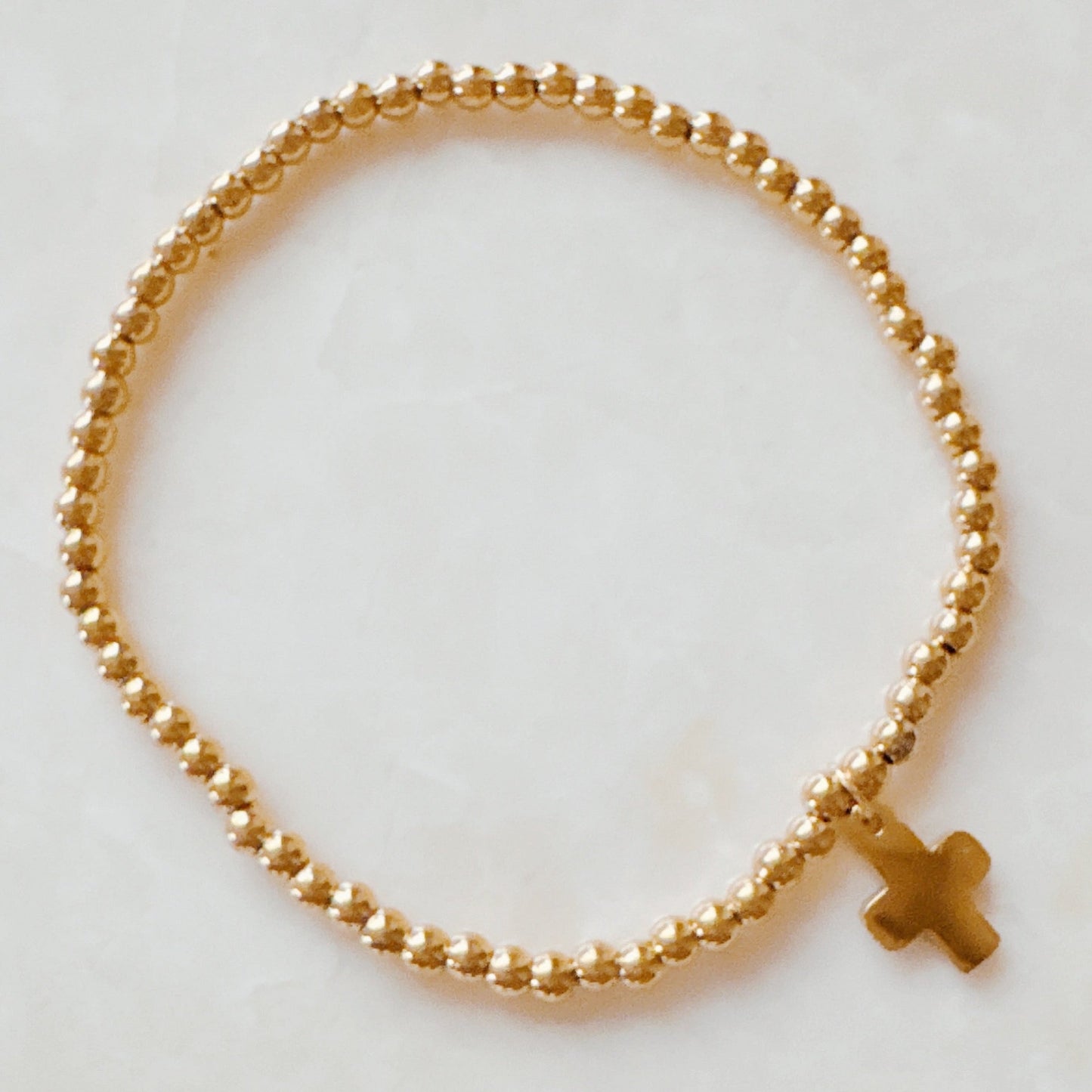 Golden Ball Single Charm Stretch Bracelet
