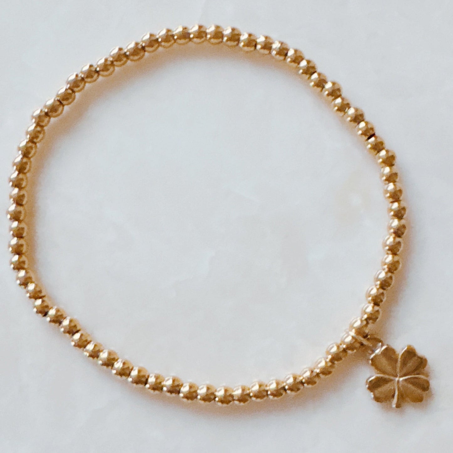 Golden Ball Single Charm Stretch Bracelet