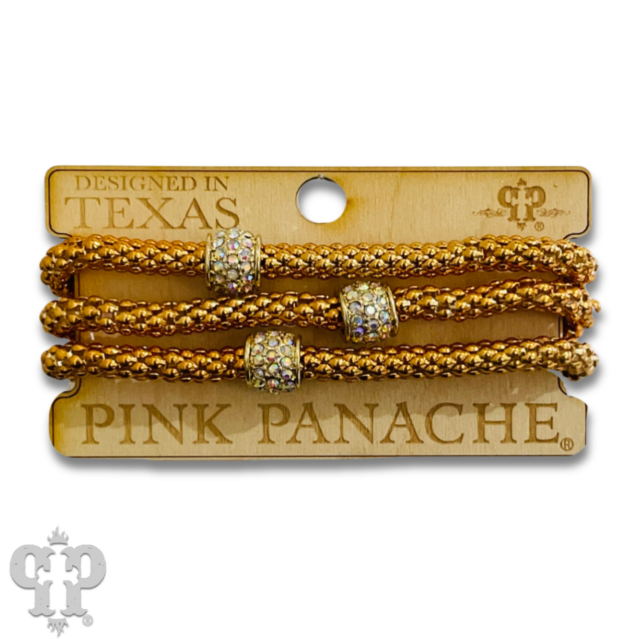 Woven mesh bracelet with pave rondelle beads