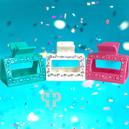 Rectangle rhinestone hair claw