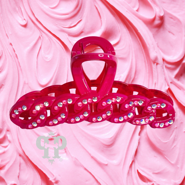 Scalloped rhinestone hair claw