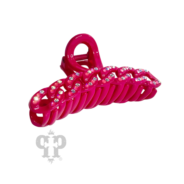 Scalloped rhinestone hair claw