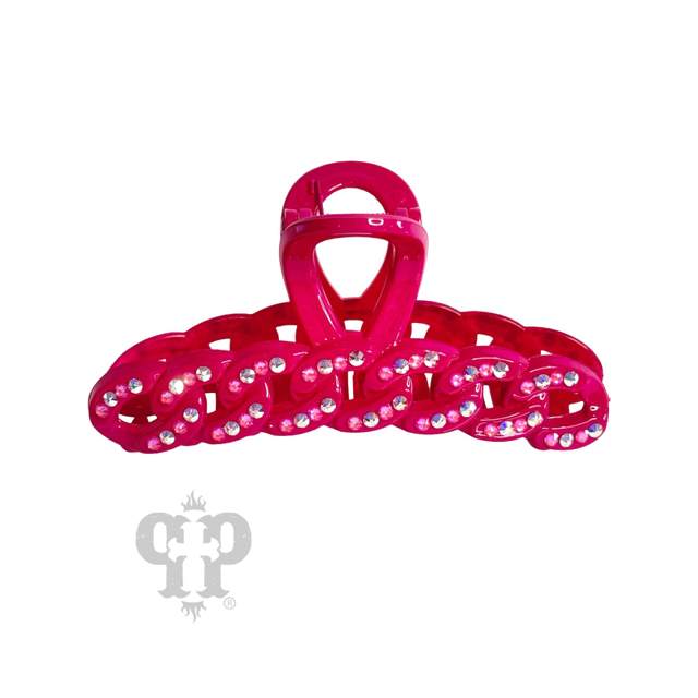 Scalloped rhinestone hair claw
