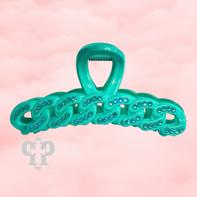 Scalloped rhinestone hair claw