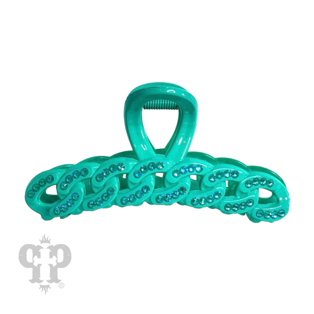 Scalloped rhinestone hair claw