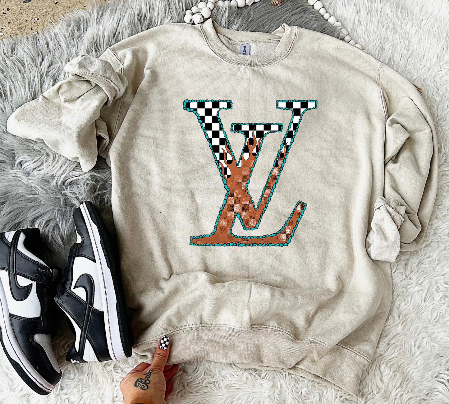 LV Checkered Crewneck
