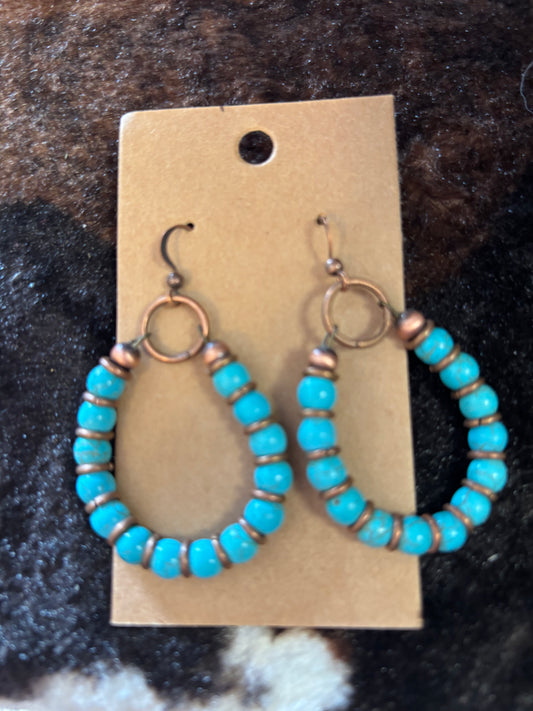 Copper n Turquoise Hoop