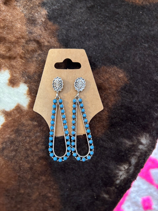 Long Turquoise teardrop