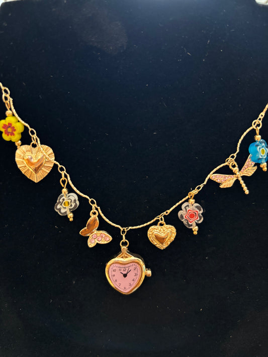 Charm clock heart