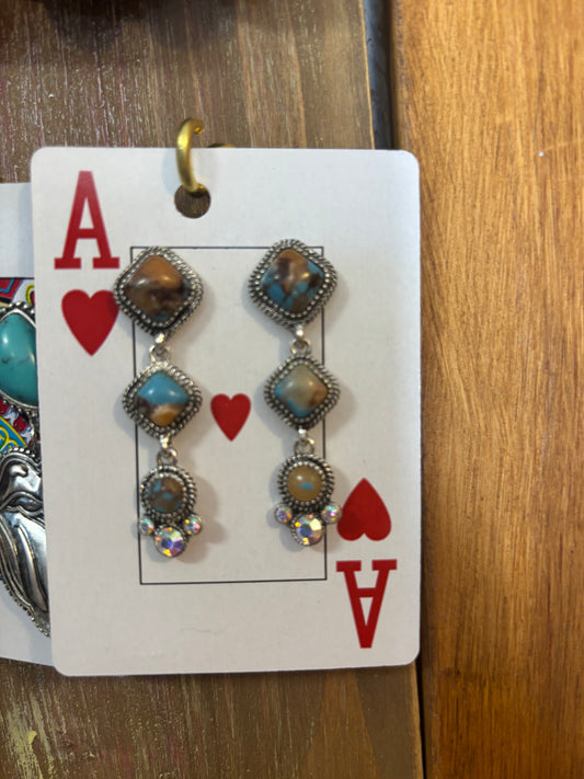 Multi colored drop earrings