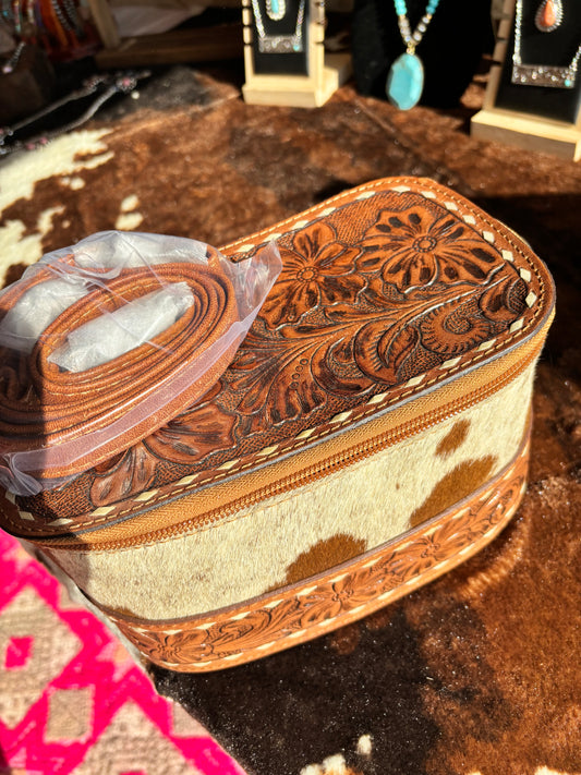 Western Cowhide Makeup Case