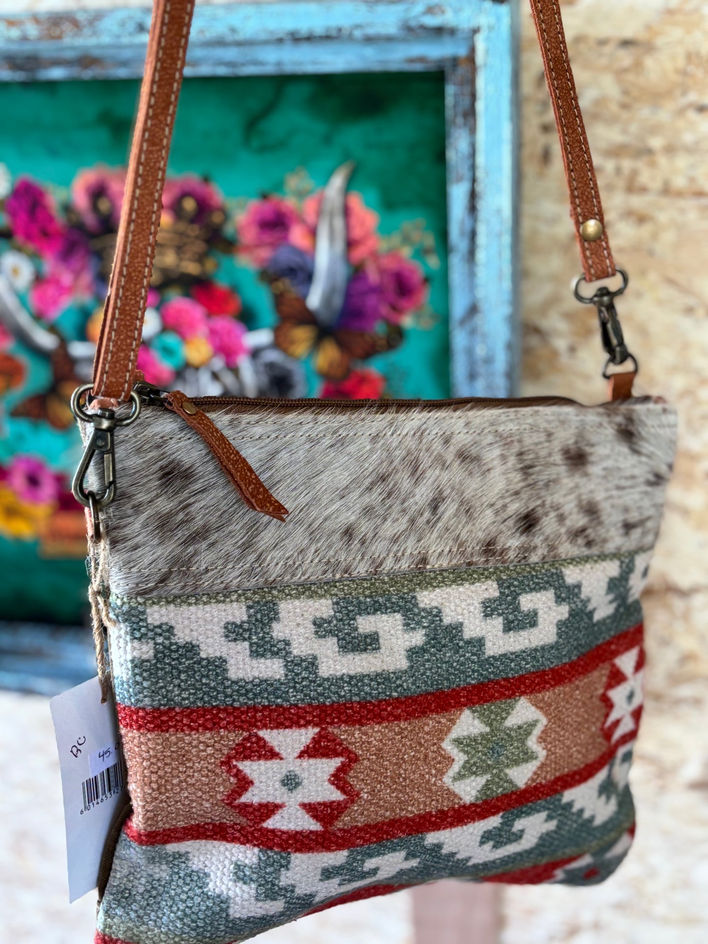 Tribal Cowprinted Crossbody