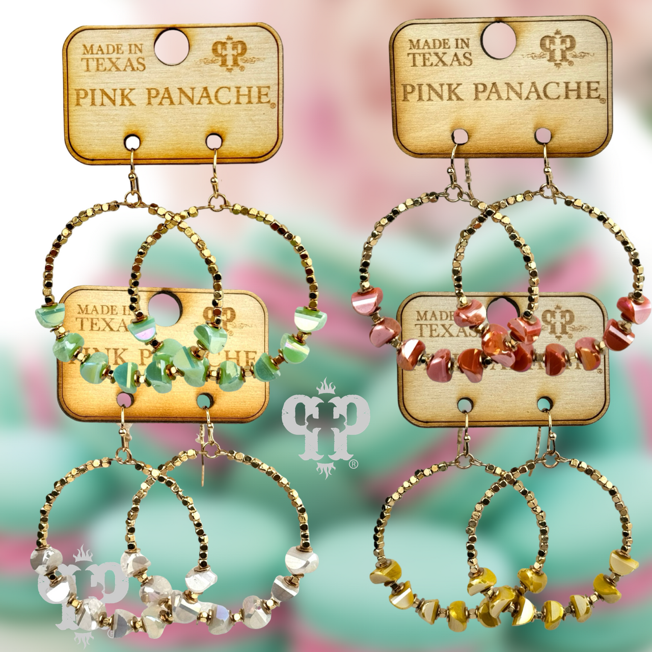 Stone circle earring