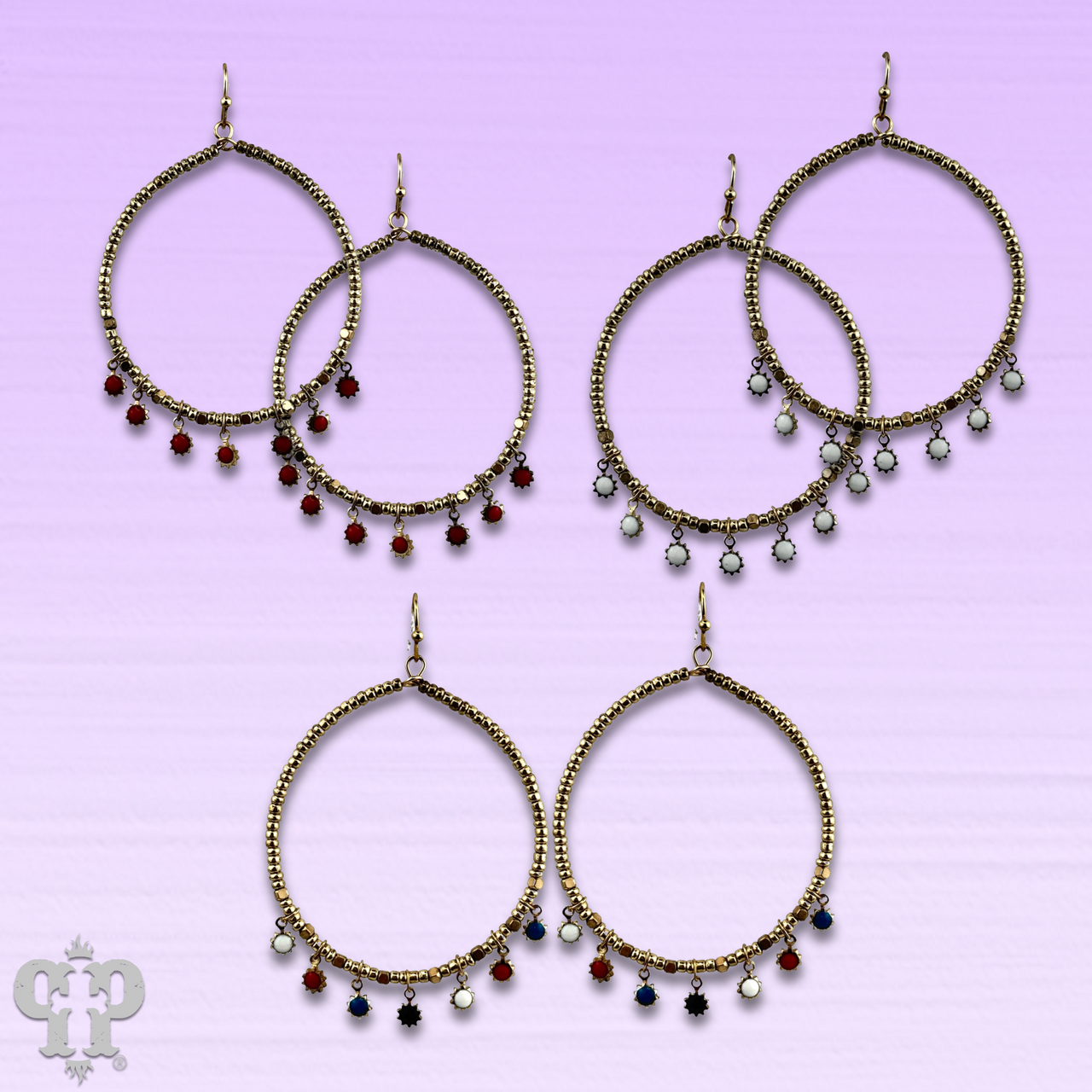 Gold seed bead with sunburst bead earring