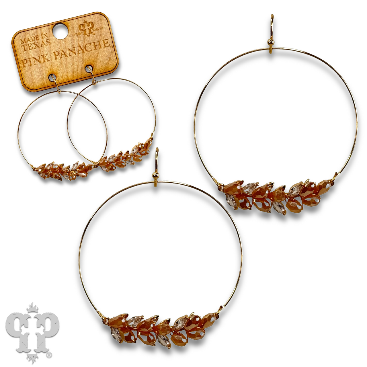 Bottle bead circle earring