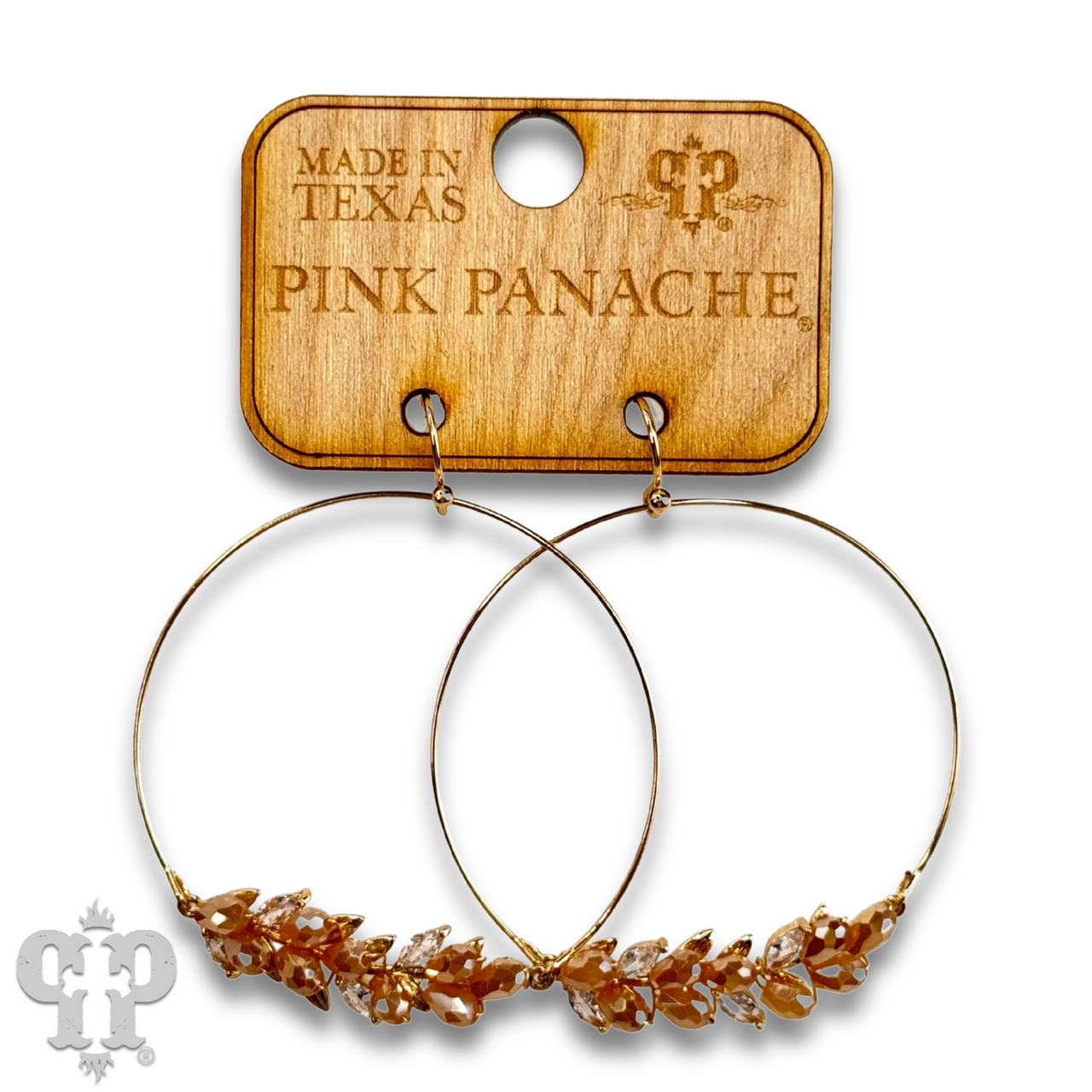 Bottle bead circle earring