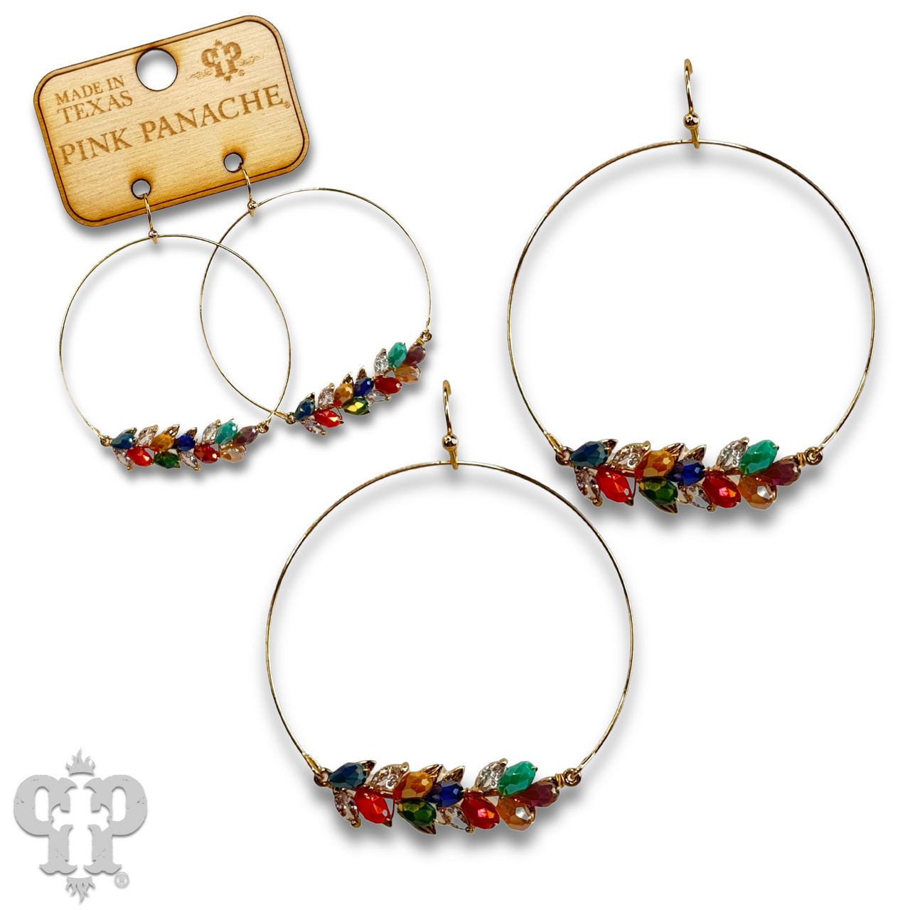 Bottle bead circle earring