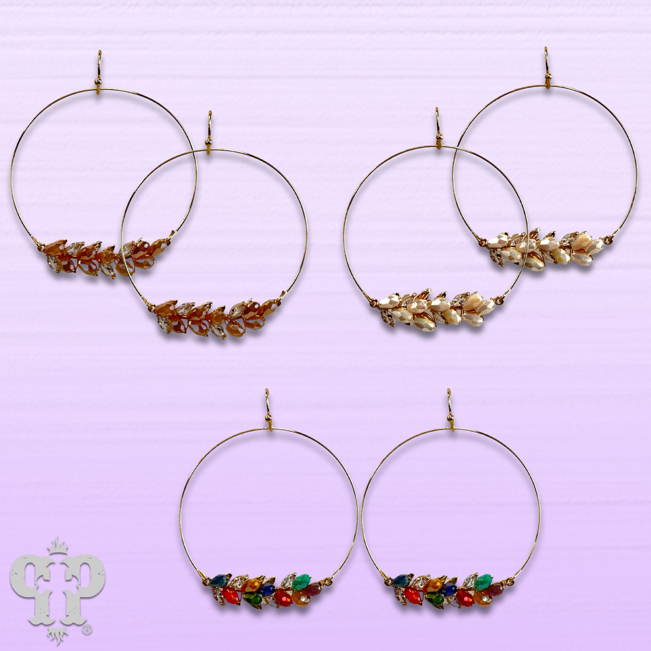Bottle bead circle earring