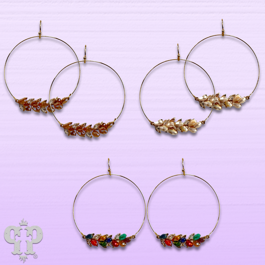 Bottle bead circle earring