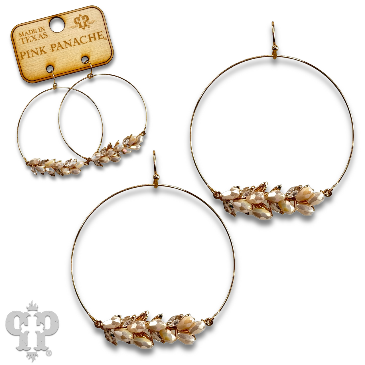 Bottle bead circle earring